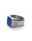 Anillo Acero Inox. Piedra Natural Lapislázuli