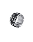 Anillo Acero Inox. Pluma Bohemia