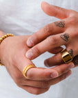 Anillo Cadena Giratoria Dorado