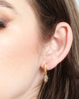 Pendientes Dorados Mano Hamsa Plata .925