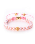 Pulsera Perlas Redondas Rosas