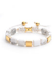 Pulsera Bloques Howlita Blanca