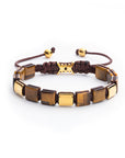 Pulsera Bloques Ojo de Tigre Café