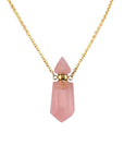 Colgante Hexagonal de Piedra Natural Cuarzo Rosa