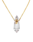 Colgante Hexagonal de Piedra Natural Cuarzo Transparente