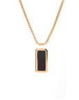 Colgante Dorado Piedra Natural Ónix