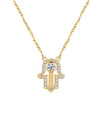 Cadena y dije Dorado Mano Hamsa Plata .925