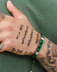 Pulsera Bloques Ojo de Tigre Verde