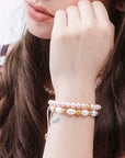 Pulsera Perlas Ovaladas Blancas