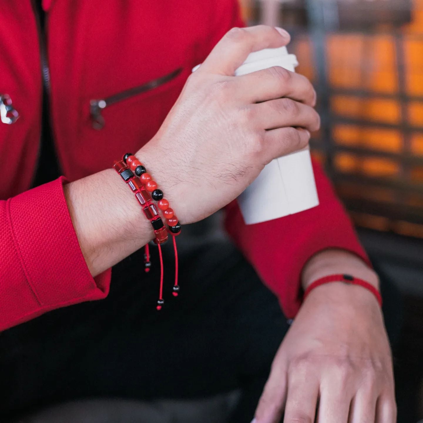 Pulsera Bloques Ágata Roja