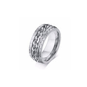 Anillo Acero Inox. Cadena giratoria