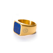 Anillo Dorado Piedra Natural Lapislázuli