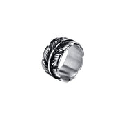 Anillo Acero Inox. Pluma Bohemia