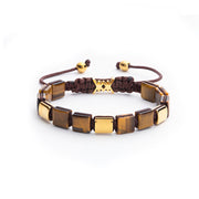 Pulsera Bloques Ojo de Tigre Café