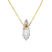Colgante Hexagonal de Piedra Natural Cuarzo Transparente