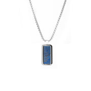 Colgante Acero Inox. Piedra Natural Lapislázuli