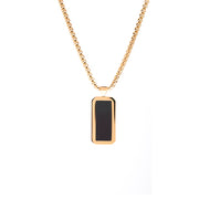 Colgante Dorado Piedra Natural Ónix