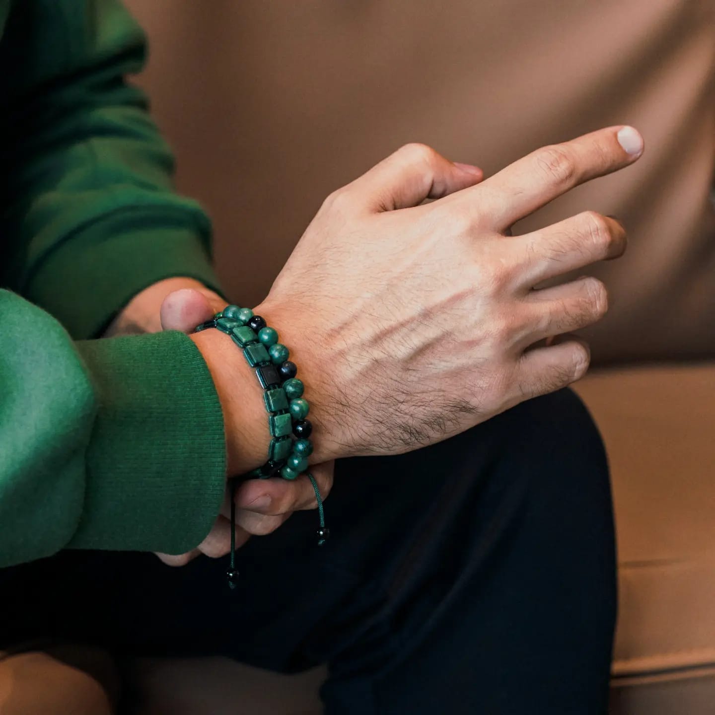 Pulsera Cuentas Jade Verde